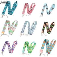 Dog Cat Lazy Sloth Frog Dinosaur Panda Cute Animal Cartoon Print Ribbon Lanyards Keychains ID Card Badge Holder Neck Rope Straps Key Chains