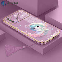 JieHai สำหรับ poco F3 C3 X3 GT น่ารักดอกไม้สาวแบบ No.28363โทรศัพท์กรณีชุบ TPU โทรศัพท์ Soft Case กับพู่แขวนสาย