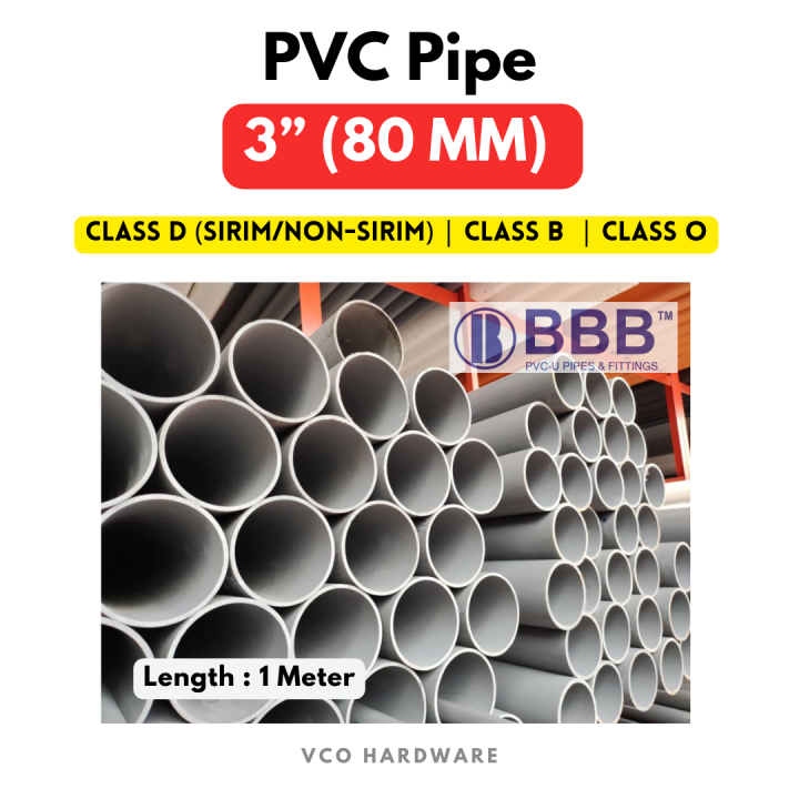 [ 3" X 1 Meter ] 80 MM PVC Pipe/ Grey Pipe / Paip Kelabu/ Paip Air/Rain ...