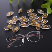 10 Pairs/Lot Golden PVC Glasses Anti Slip Aluminum Conductor Silver Nose Pads M89E