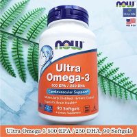 โอเมก้า3 Ultra Omega 3 500 EPA / 250 DHA, 90 or 180 Softgels - Now Foods