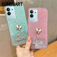 KONSMART เคสเคสระยิบระยับ V29รูปผีเสื้อรุ่นใหม่เคส Y36 Y27 5G 4G Ins ส่องแสงเป็นประกายระยิบระยับสุดหรูดาวแวววาวพื้นที่เคส Hp VIVOV29 VIVOY27 2023