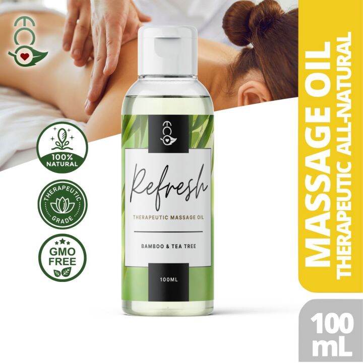 Eco Premium Refresh Therapeutic Body Massage Oil - With Best Essential ...