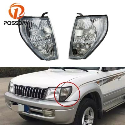 Possbay Bemper Depan Mobil Parkir Kabut Sudut Cahaya Penutup Lensa Sinyal Giliran Lampu Indikator Untuk Toyota Land Cruiser Prado 2000-2002