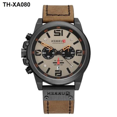 Curren/card Ryan 8314 men watch sports six stitches quartz calendar mens waterproof leather belt