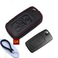 ☊ Genuine Leather Car Key Case Holder Wallet For Greatwall C50 C20R C30 Haval H6 Replacement Flip Remote Key Holder Bag