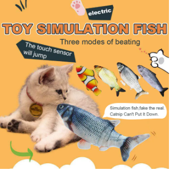 แซนเฮซของเล่นแมวปลาเครื่องชาร์จ USB ปลาของเล่นแบบโต้ตอบของเล่นสำหรับแมวกัดเคี้ยวของเล่นสัตว์เลี้ยงแมวสุนัข