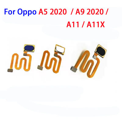 สำหรับ A5 Oppo 2020 CPH1931 / A9 2020 CPH1937 / A11 / A11X หลังปุ่มโฮมเครื่องสแกนลายนิ้วมือเซนเซอร์คืนสายเคเบิ้ลหลักชิ้นส่วนซ่อม ID สัมผัส