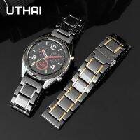 Five Beads Ceramic Strap Stainless Steel Watch Band 20mm 22mm For Samsung S3 46/Huawei GT UTHAI C09by Hs2023