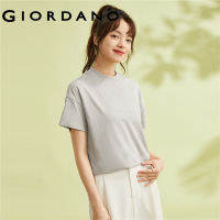 Giordano, ผู้หญิง เสื้อยืดแขนสั้นคอเต่าผ้าฝ้าย Free Shipping 05322396
