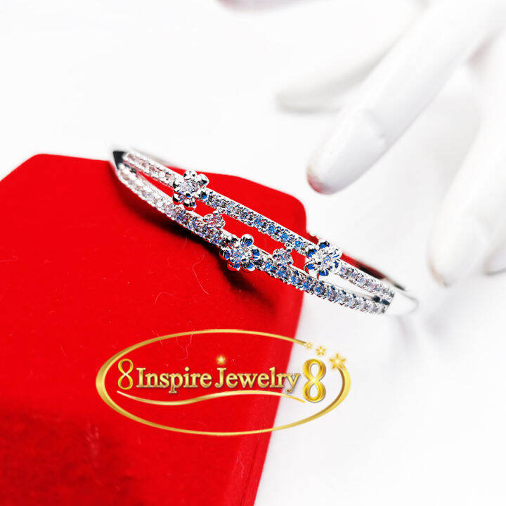 inspire-jewelry-กำไลฝังเพชรสวิส-งานจิวเวลลี่-สีเงิน-งานนวัตกรรมเลเซอร์-เกรดพรีเมี่ยม-งานแฟชั่นอินเทรนสุดๆ