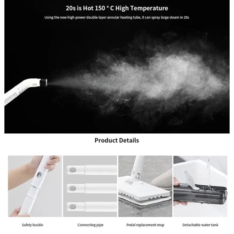 Deerma ZQ610 Steam Cleaner Electric Handheld Mop Floor Cleaner - Deerma