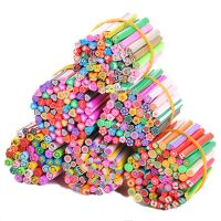 ELEGANT 50pcs Fruit Polymer Clay Sticks for Nail Art Decoration Manicure Soft Canes Rods Sticker Slime Supplies DIY