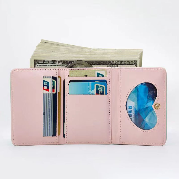 กระเป๋าสตางค์ซิปหนัง-pu-dompet-koin-กระเป๋าสตางค์ผู้หญิงกระเป๋าสตางค์ใบรับรองกระเป๋าสตางค์สามตลบกระเป๋าสตางค์ปักลาย
