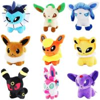 VNSNFQ น่ารัก 12cm การ์ตูน Eevee Jolteon Umbreon Sylveon Leafeon Glaceon โปเกมอน อนิเมะ ของเล่นยัดไส้ ตุ๊กตาโปเกมอน ตุ๊กตาผ้า