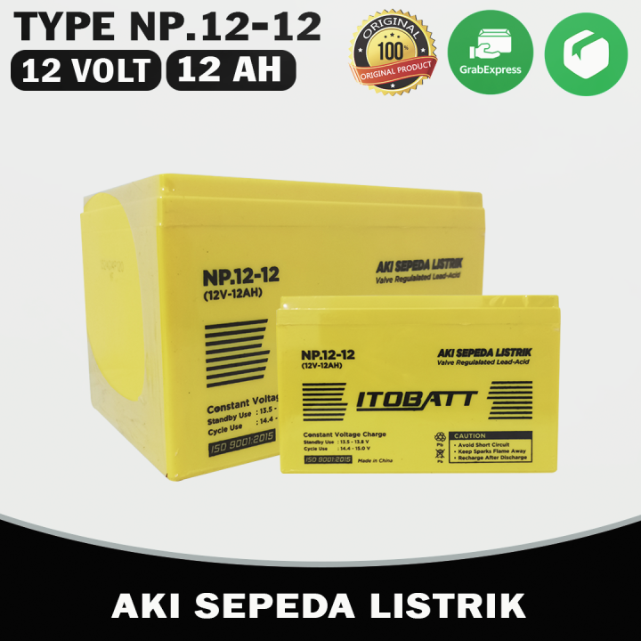 AKI SEPEDA LISTRIK MERK ITOBATT NFP 12V12 | Lazada Indonesia