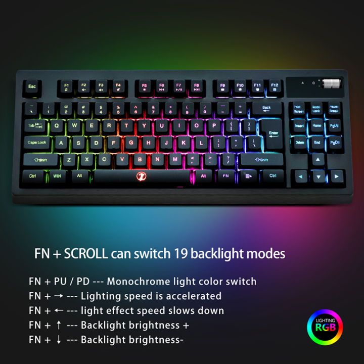 zjfksdyx-l87-wireless-rgb-gaming-keyboard-2-4g-connection-support-charging-waterproof-mute-button-black