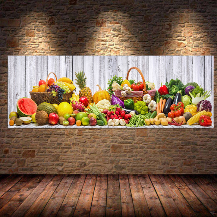 Vegetable And Fruit Canvas Painting Home Kitchen And Dinning Room Wall ...