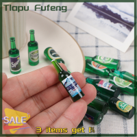 Tlapu ขวดสีเขียวจำลองแบบบ้านตุ๊กตา1/12จำนวน10ชิ้นประดับบ้านตุ๊กตา