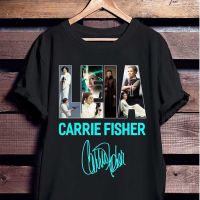 【HOT】เสื้อยืดสีขาวเสื้อยืด ผ้าฝ้าย พิมพ์ลาย Carrie Fisher Star Wars Princess Leia สําหรับผู้ชาย และผู้หญิงS-4XL_03100%cotton