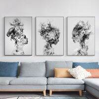 สไตล์นอร์ดิกบทคัดย่อ Cloud Smog Girl โปสเตอร์-Wall Art พิมพ์สำหรับตกแต่งห้องนั่งเล่น