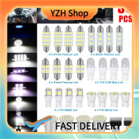 ร้าน YZH Shop ชุดไฟ Led สำหรับภายในรถยนต์30ชิ้นหลอดไฟแผนที่โดม12V 6000K แพคเกจไฟป้ายทะเบียนรถชิ้นส่วนอุปกรณ์เปลี่ยนหลอดไฟ