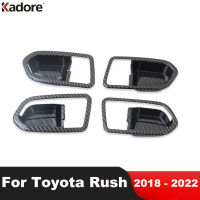 YON สำหรับ Toyota Rush 2018 2019 2020 2021 2022ภายในรถ Mouldldlhd รถคาร์บอนไฟเบอร์มื่อจับประตูด้านในชามอุปกรณ์เสริมฝาครอบ