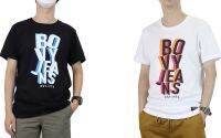 ฺBOVYJNS TSHIRT- เสื้อยึดคคอลตอลทวิล กราฟฟฟิค UNISEX BC8124