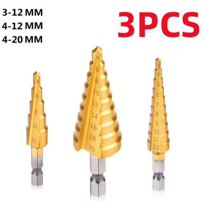 3pcs-hss-straight-groove-step-drill-bit-set-titanium-coated-wood-metal-hole-cutter-core-drill-bit-set