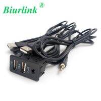 Biurlink แผงอินเตอร์เฟส Usb แบบคู่สำหรับรถยนต์,พอร์ท Aux ต่อกับโฟล์คสวาเกนสายต่อขยายสำหรับโตโยต้า Bmw ซูซูกิฮอนด้า Peugeot Mazda