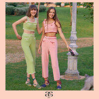 [asv ss22] Adory knit pants กางเกงผู้หญิง ขายาว แต่งคาดเข็มขัด แต่งชายผ้าถักพิเศษ ผ้าทอ