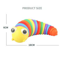 Fidget Slug Articulated Fidget Toy Realistic Flexible Slug Caterpillar Toys Christmas Birthday Gift for Kids and Adults