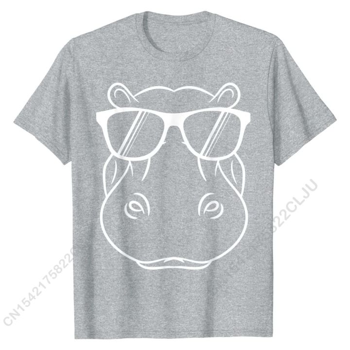 cool-hippo-design-น่ารักฮิปโปw-แว่นตากันแดดเสื้อยืดcrazy-men-topเสื้อยืดfaddish-cottonเสื้อtเสื้อstreet