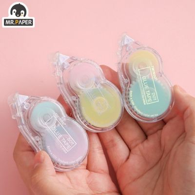 Mr. Kertas Jepang Plastik Transparan Gradien Dot Lem Kreatif Minimalis Warna Macaron DIY Dekorasi Pita Dua Sisi