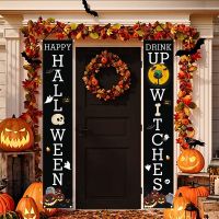 [A Decoration]ตกแต่งระเบียงฮาโลวีนกลางแจ้ง Trick Or Treat และ Hocus Pocus Front Door Porch BannersDecorations IndoorDecor