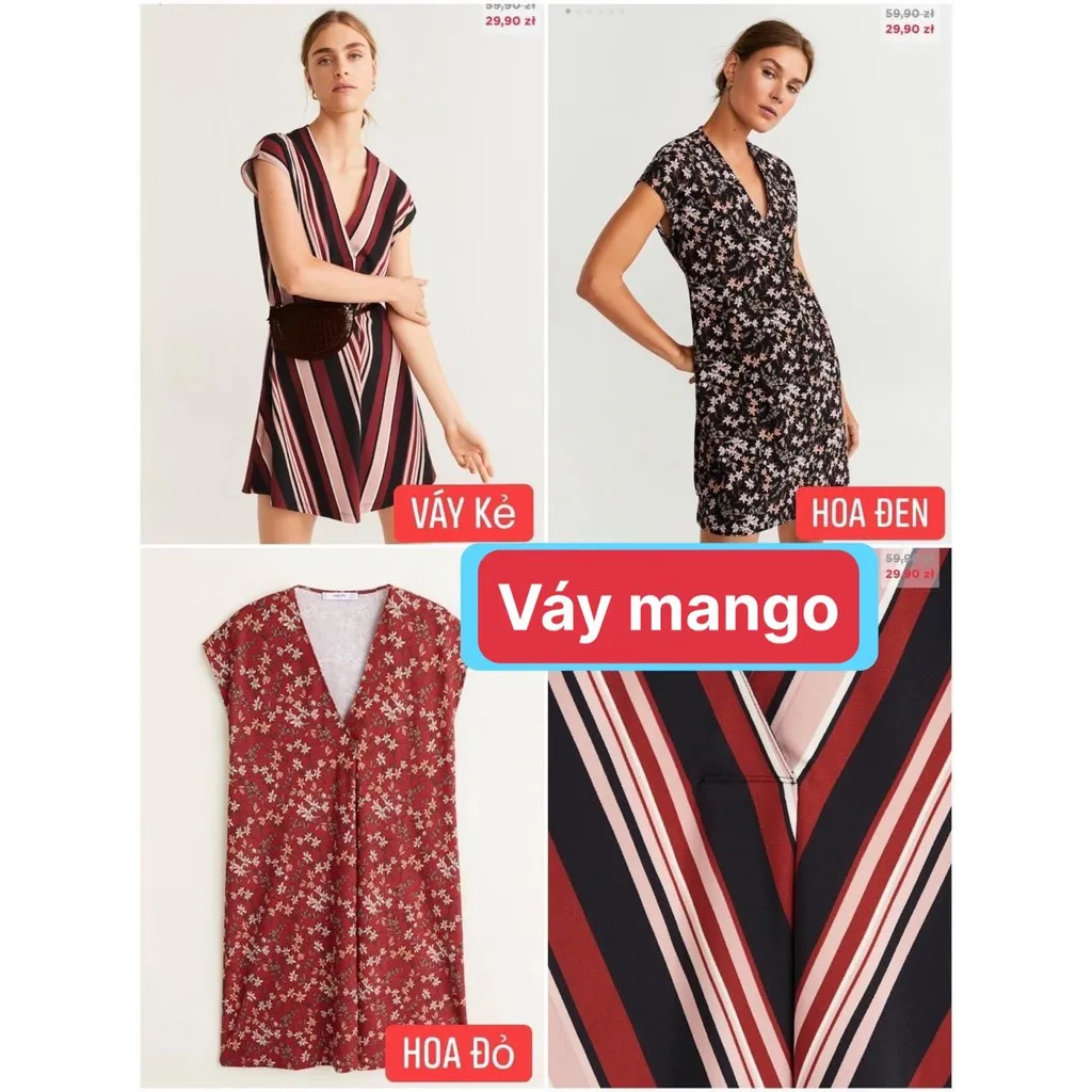 SẴN] Váy Mango Auth VELDU DRESS vợt sale 