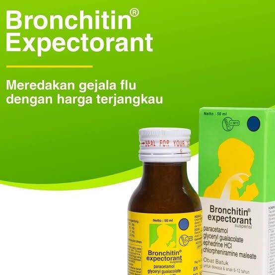 Bronchitin Expectorant Syrup 60ml Syrup Flu Dan Batuk ORIGINAL / BPOM