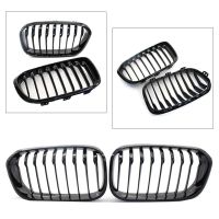 UYJRFTH 1คู่สำหรับ BMW 1 Series F20 F21รถหม้อน้ำด้านหน้า Grille สีดำ ABS ด้านบนตาข่ายย่าง2015 2016 2017 2018 2019