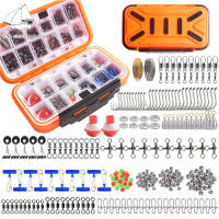 ชุดคิทอุปกรณ์ตกปลาสำหรับผู้สูงอายุและทะเล254ชิ้นพร้อมตัวถ่วงน้ำหนักวงแหวนหมุนกล่องอเนกประสงค์ตกปลาอุปกรณ์ตกปลากันน้ำ