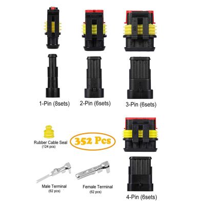 [LWF HOT]◇☜③Waterproof Connectors Kit ยานยนต์บัดกรีลวด Quick Connector ไฟฟ้าในรถยนต์สายไฟ Auto Seal Socket 1 2 3 4 Pin Plug