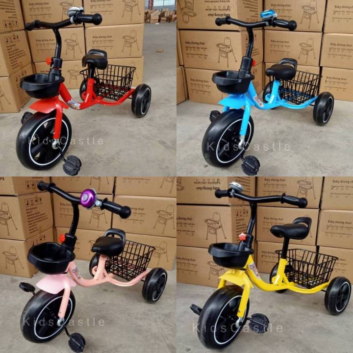 toyswonderland-รถจักรยานสามล้อ-รถจักรยานเด็ก-มีกระดิ่ง-ตะกร้าหน้า-หลัง