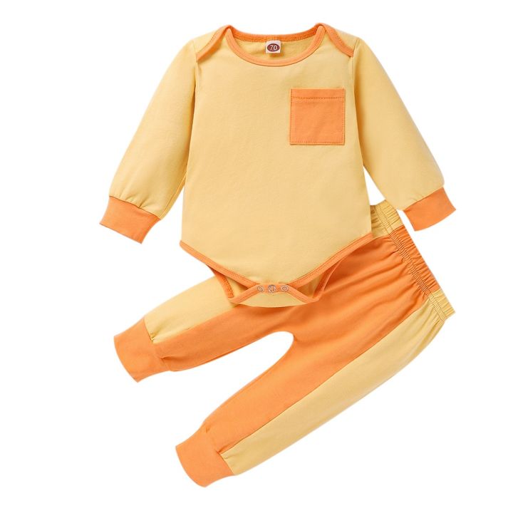 เสื้อผ้าเด็ก-baby-infant-autumn-romper-long-sleeve-bodysuit-pants-2-pieces-baby-warm-clothes