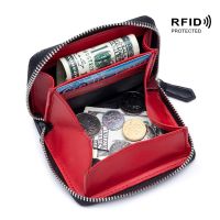 ▥❅ Japanese Style Coin Purse Leather R-fid Anti-theft Brush Men and Women Zipper Coin Storage Classification Coin Purse