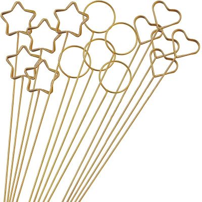 30PCS Metal Wire Floral Place Card Holder,Photo Clip Flower Card Holder Metal for Shower Party Favor