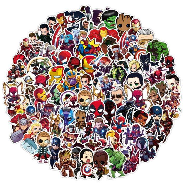 marvel-the-avengers-cute-super-hero-cartoon-stickers-graffiti-decals-laptop-car-bike-toy-sticker-for-kids