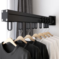 Aluminum Bathroom Foldable Hook Wall Mounted Black Clothes Drying Shelf Laundry Rack Clothes storage Rack bathroom accessories