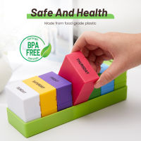 Rainbow 7วัน Pill Organizer กล่องเก็บพลาสติกคอนเทนเนอร์แบบพกพา Medicine Pill S Case Weekly Pill หมวกสำหรับแท็บเล็ต New