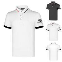 Taylormadeethleist J.lindeberg เสื้อยืดกางเกงเล่นกอล์ฟผู้ชายแขนสั้นแบบกีฬาและพักผ่อนกลางแจ้งเสื้อกอล์ฟแบบไม่รีด