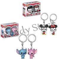 【hot sale】 ✺☒ B09 2Pcs/set Funko POP Disney Mickey Minnie Keychain PVC Lilo Stitch Action Figure Cartoon Doll Collection Gift