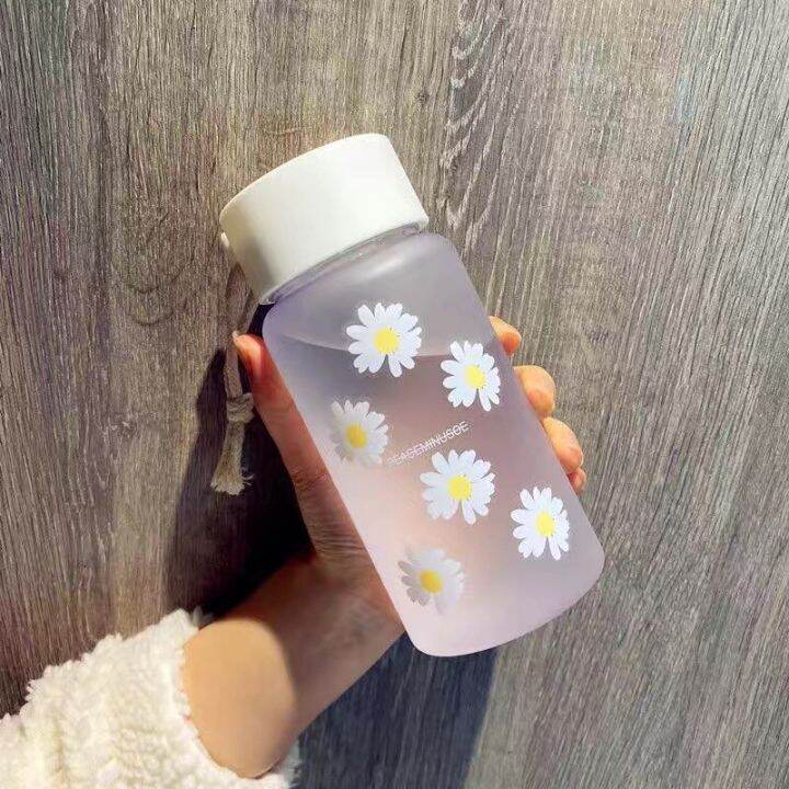 little-daisy-frosted-water-bottle-creative-frosted-water-bottle-portable-rope-for-travel-tea-cup-drink-bottle-tea-juice-cup